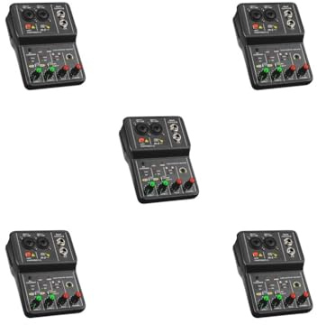 5 set di Plastica Scheda Audio Portatile Mini USB Power Audio Mixer Indoor Studio Registrazione Vocale Live Streaming Notebook Console Computer