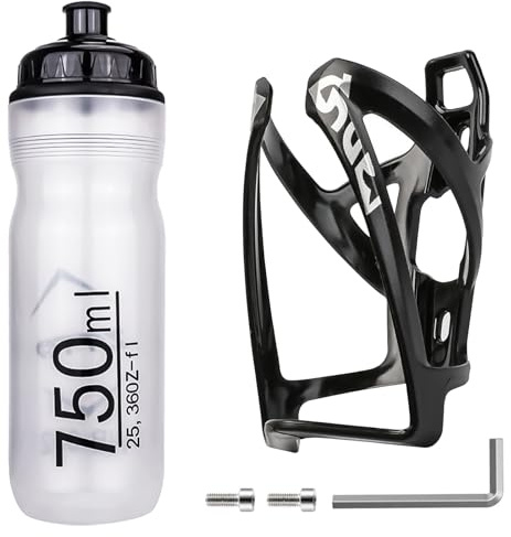 Flaschenhalter Fahrrad,Getränkehalter Fahrrad,Trinkflasche Fahrrad mit Halterung,Universal Fahrrad Getränkehalter,Geeignet für Fahrräder,Rennwagen,Mountainbikes,Inklusive 750 Ml Wasserbecher