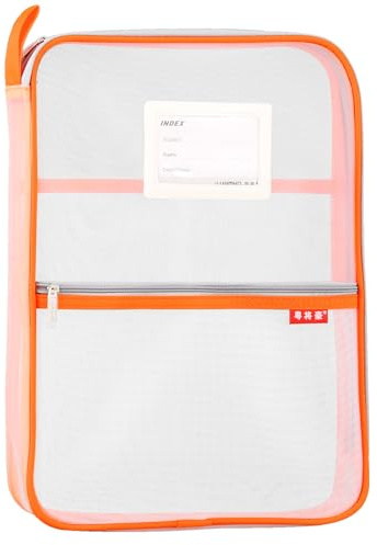 Nätväska dokumentväska dragkedja väska nylon student kontorsmaterial orange