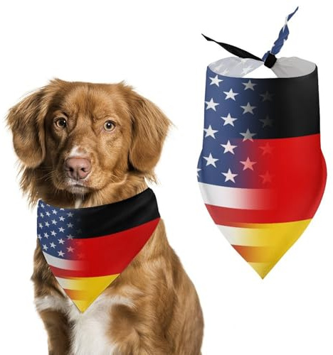 Hundehalstücher mit US- und Deutschland-Flagge, verstellbares Halstuch für kleine bis große Haustiere, stilvolles und bequemes Zubehör für Hunde und Katzen