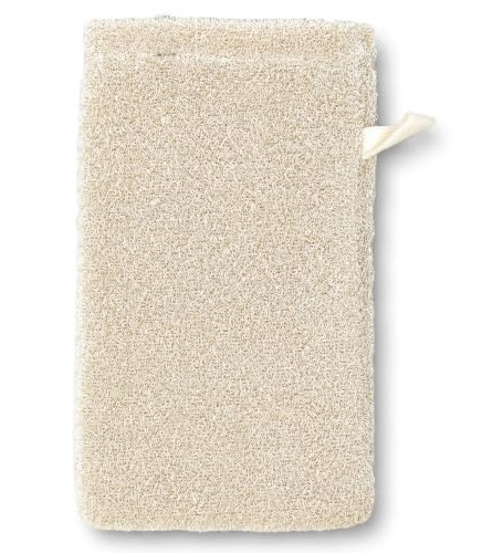 sositex | Guanto da bagno, 14 x 25 cm, Premium Line, prodotto in lino di alta qualità, made in EU (bianco)