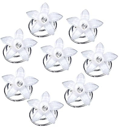 Healeved 16pcs Crystal Hair Pins Flower Spiral for Wedding Prom Party Special Event