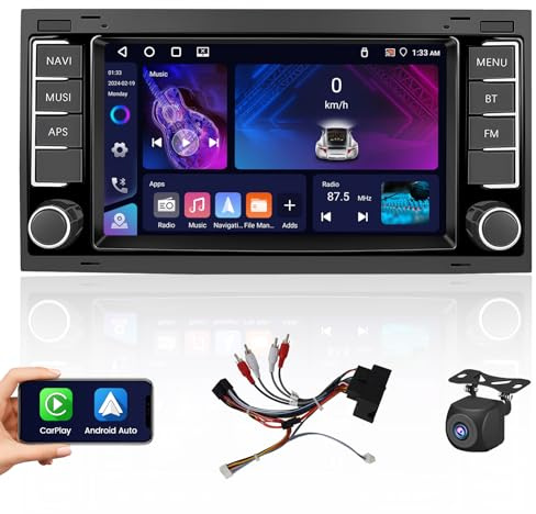 [4G+64G] Hikity Android 13 Autoraido Für VW Touareg 2004-2011 Transporter Ts Multivan 2004-2009 Wireless Carplay Android Auto 7 Zoll Radio Navi mit 32EQ FM/RDS GPS WIFI 1280*720 Pixel Rückfahrkamera
