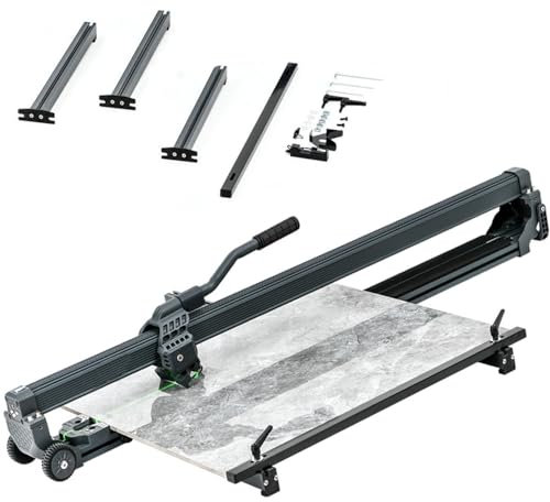 Tagliapiastrelle con ruote, tagliapiastrelle laser ad alta precisione, tagliapiastrelle manuale in porcellana-ceramica, adatta per piastrelle fino a 48 pollici, 1,2 m