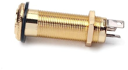 JEWEDECO Threaded Cylinder Guitar Output Jack Mono Stereo Endpin Socket for Acoustic and Electric Bass Instruments Easy Installation Strap Button Design