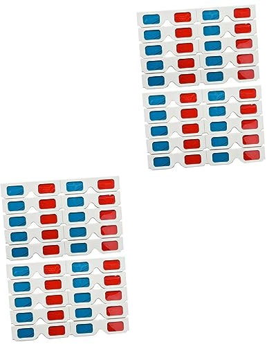 CAXUSD 40pcs Paper Glasses Blue Tv Glasses for Movie Cinema Game Video Home Theater Lightweight Safe