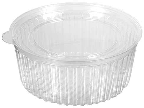 Inoverse Feinkostbecher mit Deckel 250 ml 250 Stück, Rund, Einwegschalen | aus PP, fest verschließbar Einwegdosen mit Deckel, Einwegbehälter, Salatbox, für Snacks, Reste, Meal Prep, Picknick Transport