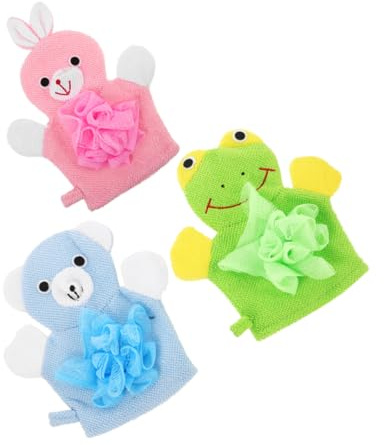 CALLARON 3 Pcs Moufles de Bain Doux pour Bébé, Moufles Exfoliants et Peau, et Pe, Bains Hotels