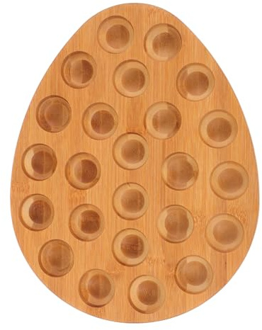 Vassoio per Uova in Legno, Portauova da Banco Compatto | Finitura Levigata e Verniciata, Design Quadrato Semplice, Uso Pratico per Organizzare e Servire