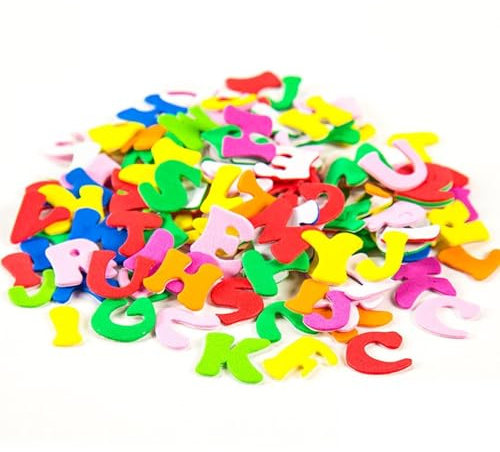 RNXSIB 360 Stück Selbstklebende Moosgummi Buchstaben, Filzbuchstaben Und Buchstaben Zum AufklebenFür Schultüte, 1-2 cm Größe, Ideal Für Kinder 5-10 Jahre, Alphabet Lernspielzeug