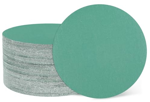 sourcing map 50 Pcs 3 Inch Sanding Disc 320 Grit Green Zirconia | Hook and Loop Sandpaper Random Orbital Sander Pads for Woodworking Metal Stone Grinding and Polishing