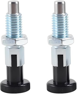 2PCS Push Fit Ball Nose Spring Plunger, M8x1.25 Carbon Steel Steel Self-Locking Spring Knob Locating Pin Retractable Coarse Thread Index Plunger for Industrial Equipment (M8)
