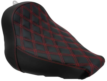 Motorcycle Driver Passenger Seat Motorcycle Driver Solo Seat Low Profile Leather Diamond Cushion For Softail For Fat Boy Breakout FLSTF FXBRS 2018-2023