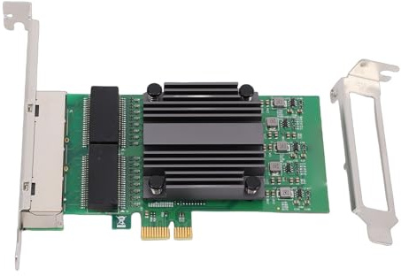 Plyisty Tarjeta de Red PCIe X1 de 4 Puertos, Adaptador Gigabit Ethernet de Chip 82571 con 4 Puertos RJ45, para PC y Servidores Industriales