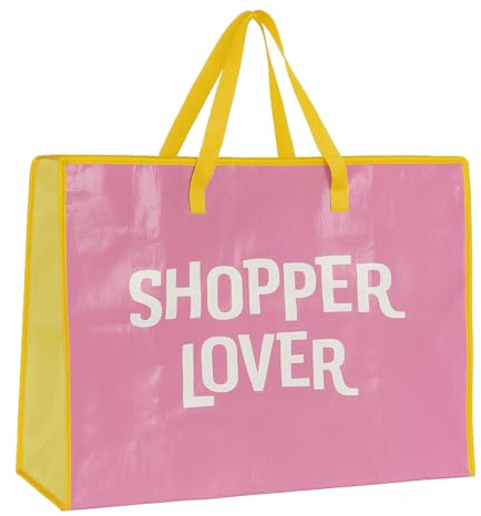 Murago - XXL Einkaufstasche mit Reißverschluss ca.90L - Rosa - Aufbewahrungstasche faltbar Allzwecktasche Reisetasche Umzugstasche Groß Jumbo Tragetasche Kleideraufbewahrung Organizer Transport