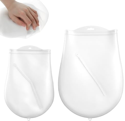 2-Pack Silicone Bread Sling Dough Proofer, Silicone Kneading Bag Set, Large & Small Dough Kneading Bag for Bread, Pastry, Pizza, Tortilla, White