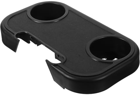 DOITOOL Portavasos para Silla de Playa Clip Plegable, Plástico Negro, Diseño Ahorrador de Espacio y Prevención de Derrames, Adecuado para Camping y Reposabrazos