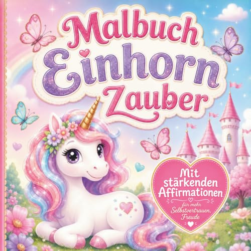 Malbuch Einhorn Zauber für wundervolle Mädchen: Magische Ausmalbilder mit stärkenden Affirmationen für mehr Selbstvertrauen, Freude und Fantasie, Geschenk ab 3 4 5 6 7 Jahren