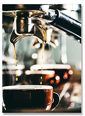 ZONJEE Poster su Tela e Stampa Vintage Macchina for caffè Espresso Testo Italiano Immagini Wall Art Decorazione for caffetteria Salone Sala da Pranzo Bar (Color : A, Size : 50x70cm No Frame)