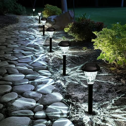 GIGALUMI Lot de 10 lampes solaires d'extérieur étanches pour l'extérieur, lampes solaires d'extérieur pour terrasse, pelouse, cour et paysage