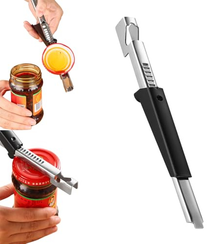 SSKHE Arthritis Jar Opener, Manual Can Opener, Black Iron with Stainless Steel Blade, Effortless Grip for Seniors and Weak Hands