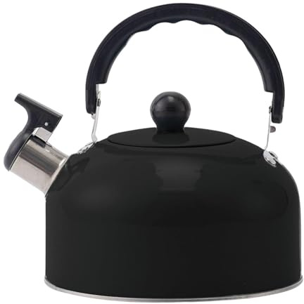 Hervidor de agua con silbato - de acero inoxidable de alimenticio de 3 litros con tapa de boquilla, resistente al calor, asa ergonómica, de camping con infusor, silbatos