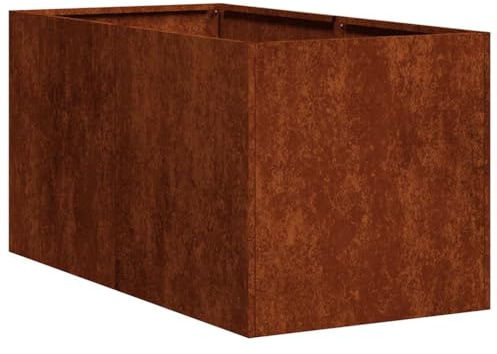 vidaXL Planteringskärl rostig 40x80x40 cm väderbeständigt stål, växtkruka, växtstativ, upphöjd bädd, planteringsställ, växtbricka, trädgårdsplanterare