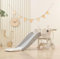 Toddler Slide, Baby's First Slide with Basketball Hoop, Free Standing Slide for Kids (Grey)