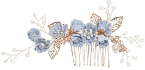 Blumen-Haarkämme für Damen, Brautschmuck, Hochzeit, Kopfschmuck, Accessoires, Vintage-Blumen-Haarschmuck, Abschlussball, Party, Blau