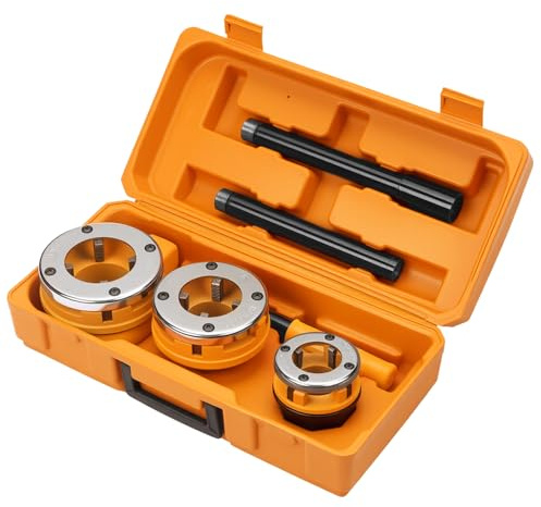 Hoteche Rohrgewindeschneider-Set 3-teilig | 1-1/4-2 | 9CR2 Schneidbacken | Verchromte Platten