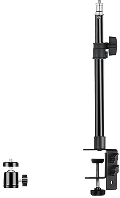 Cpolebev C Morsetto per Treppiede Supporto per Montaggio su Scrivania Supporto da Tavolo in Lega di Alluminio Supporto per Staffa da Tavolo Regolabile per Fotocamera