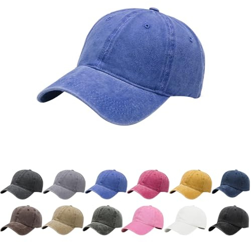 Aomig Gorra Vaquera Vintage, Gorra de béisbol Ajustable Unisex, gorra mujer en Apariencia gastada para Casuales Running Beisbol Tenis Golf