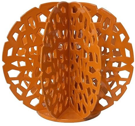 t1t Cactus Décoratif en Acier, Motif Ajouré, Orange Flamboyant, 25 x 21,5 cm, Style Extérieur, Design Moderne, sans Assemblage Requis, Forme Ronde