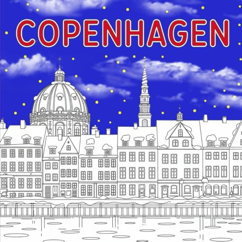 Köpenhamn – En målarbok fylld av nordisk magi: Enkelsidigt tryck med svart baksida för att förhindra genomblödning
