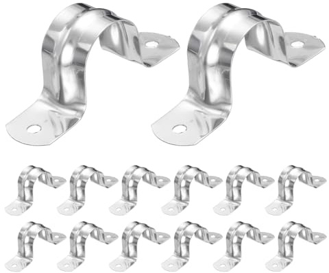 QUARKZMAN 26 Pezzi Fascetto Per Tubi 1 Foro 25 Mm Diametro Staffa A U | Fascia Singola Supporto Per Tubi Metallici Rigidi, Fascia In Acciaio Inox, Per Fissaggio Tubi Installazione Cavi E Fili