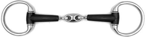 Equine Smile ES0248 Olive Head Bit Double Jointed with Rubber - Soft Bit for Sensitive Horse Mouths & Young Horses (9.5 cm)