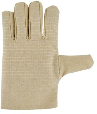Guantes de Soldadura de Lona de 24 líneas extendidos y Gruesos, Guantes de protección Laboral de Doble Capa Totalmente Forrados for Trabajo en Taller
