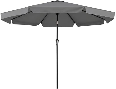 RELAX4LIFE 3M Parasol Inclinable à Volants pour Tarrasse Balcon Piscine (Gris)