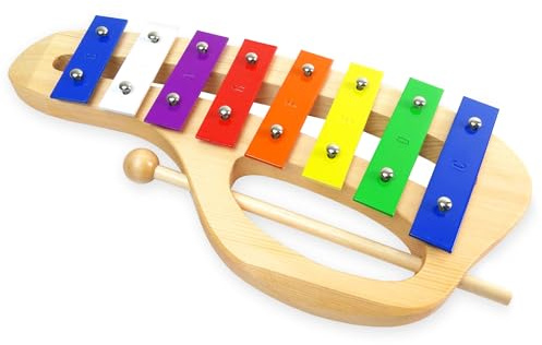 keepdrum KGS-C Kinder-Glockenspiel aus Holz mit Griff