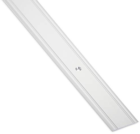 SOTECH 2 Stück Übergangsprofile Cross Alu Silber eloxiert 1000 x 30 mm | Gelochtes Übergangsprofil inkl. Schrauben und Dübeln; als Bodenprofil für Teppich, Laminat, Parkett und Fliesen