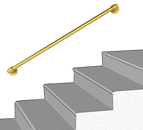 Handlauf Geländer Haltegriff Aus Metall Treppe Handlauf für Ältere Menschen / Senioren / Behinderte, Wandhalterung Rutschfest Industrielles Rohrgeländer für Den Außenbereich Treppenstufen, Komplettes