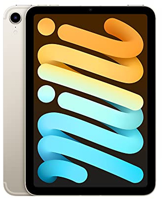 Apple iPad mini (6th Generation): A15 Bionic, 8.3-inch Liquid Retina Display, 256GB, Wi-Fi 6 + 5G Cellular, 12MP front/12MP Back Camera, Touch ID, All-Day Battery Life – Starlight