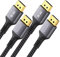 Stouchi Paquet de 2-Câble DisplayPort 1.4 240Hz 3M/10FT DP1.4 Prise en charge 8K@60Hz 4K@60Hz/144Hz/120Hz 5K@60Hz/120Hz 2K@165Hz/240Hz FreeSync G-Sync 32,4Gbps HDR10 Display Port Lead
