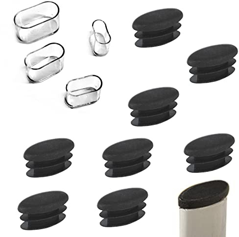 HJYZY 15mm x 30mm Tappi ovali per estremità sedia, tappi per tubo, pastiglie ovali in silicone per gambe sedia per sedia/scrivania/tubo, protezione 50 pezzi
