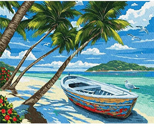 YSCOLOR Diamond Painting Gör Det Själv 5D Beach Hawaii Diamantmålningssatser För Vuxna Och Full Rund Borrfärg Efter Siffror 30X40cm