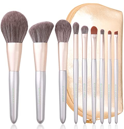 ENZO KEN Natürliche Haar Make up Pinsel Set Professionell, Graues Eichhörnchen Haar Make up Pinsel Set mit Handtasche, Kosmetische Pinsel Make up Set, Naturborsten Make up Pinsel Set. Smoon