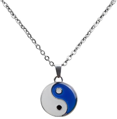 Guoguonb 2 Stücke Yin Yang Halskette Edelstahl Yin Yang Taichi BFF Paare Anhänger Halskette Passende Partner Schmuck Ketten für Farbwechsel unter Verschiedene Temperatur für Geschenke