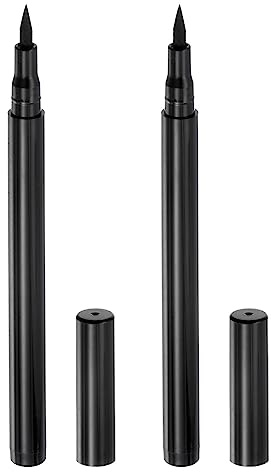 sourcing map 2pcs Fabric Markers Permanent Dye Paint Textile Marker Pens Fine Tip 2 Colors for DIY Clothes Shoe, Black, Dark Blue