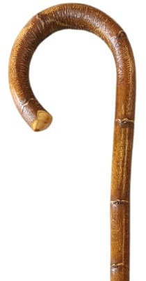 Stock-Fachmann® Wanderstock An Einem Stück Gebogen Esche Mit Rinde Rundhakengriff Und Bergstockspitze Farbe Braun Länge Wählbar Belastbar Bis 100kg