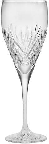British Crystal Single Wine Glass/Goblet, Clear, Brierley Hill Crystal Cut Glass Westminster Goblet (1, 250ml)